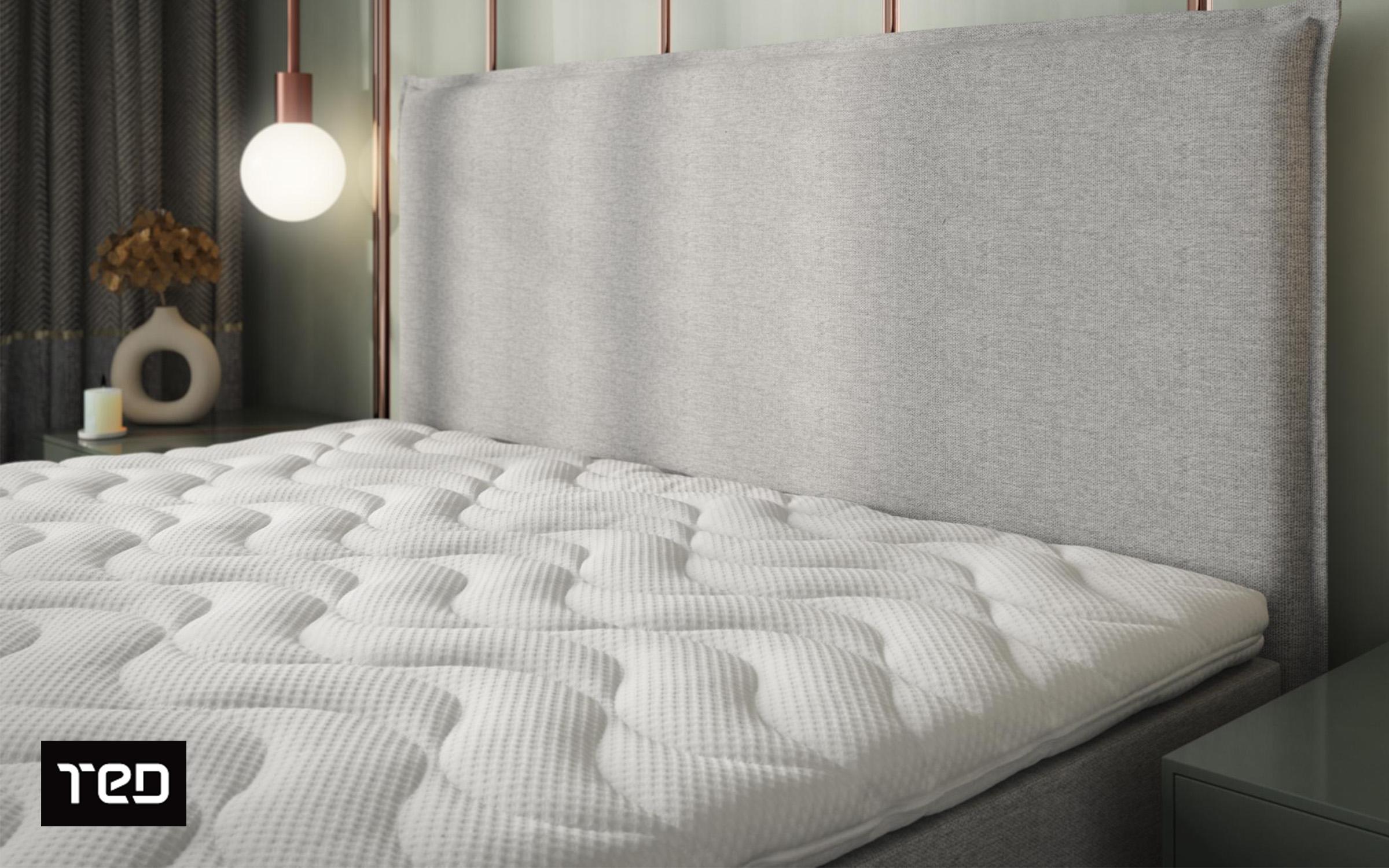 Pat dublu Modera Boxspring, gri deschis  3